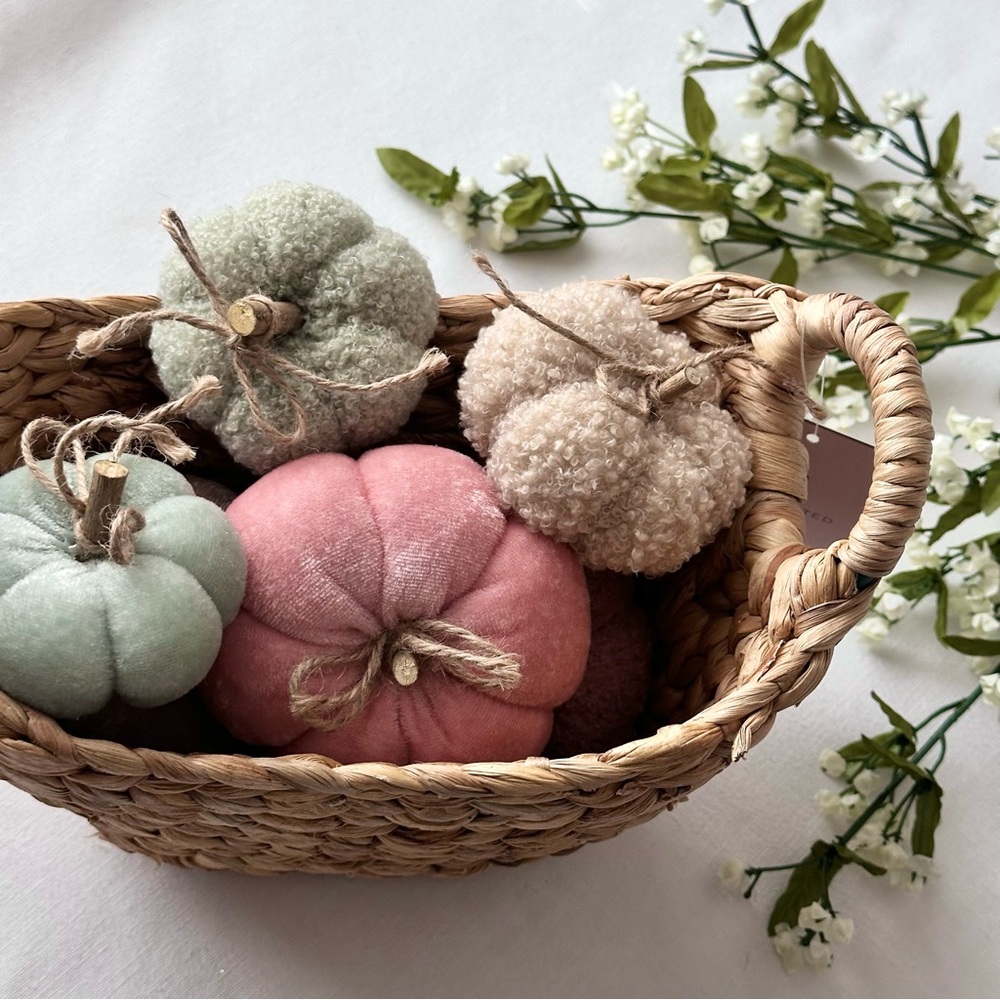 Decorative Fabric Pumpkins Set - Picture 3 of 6